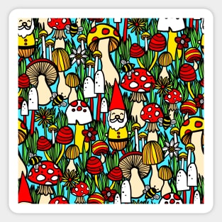 Mushrooms and Gnomes Sticker